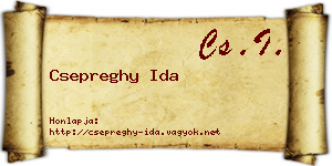 Csepreghy Ida névjegykártya